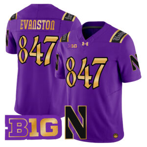 Evanston Jersey #847 Northwestern Wildcats 2026 All Stitched