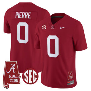 Yhonzae Pierre Jersey #0 Alabama Crimson Tide 2026 Alabama Map All Stitched