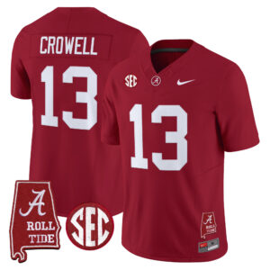Ezavier Crowell Jersey #13 Alabama Crimson Tide 2026 Alabama Map All Stitched