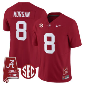 Cederian Morgan Jersey #8 Alabama Crimson Tide 2026 Alabama Map All Stitched