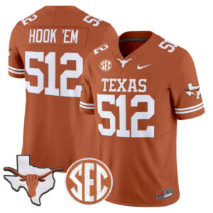Hook 'Em Jersey #512 Texas Longhorns 2026 State Map & SEC Patch All Stitched