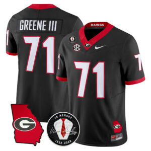 Earnest Greene III Jersey #71 Georgia Bulldogs 2026 Georgia Map & Vince Dooley Patch All Stitched