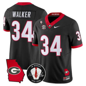 Herschel Walker Jersey #34 Georgia Bulldogs 2026 Georgia Map & Vince Dooley Patch All Stitched