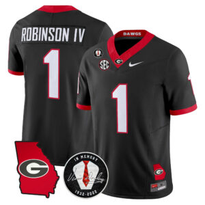 Ellis Robinson IV Jersey #1 Georgia Bulldogs 2026 Georgia Map & Vince Dooley Patch All Stitched