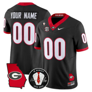 Georgia Bulldogs 2026 Georgia Map & Vince Dooley Patch Vapor Limited Custom Jersey - All Stitched