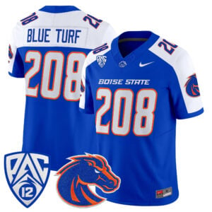 Blue Turf Jersey #208 Boise State Broncos 2026 All Stitched