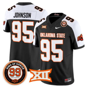 Jaleel Johnson Jersey #95 Oklahoma State Cowboys 2026 Leslie O'neal Patch All Stitched