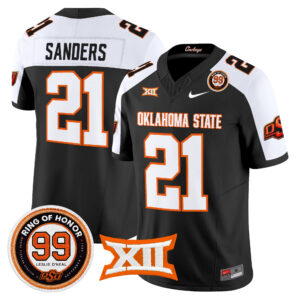 Barry Sanders Jersey #21 Oklahoma State Cowboys 2026 Leslie O'neal Patch All Stitched