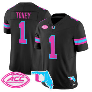 Malachi Toney Jersey #1 Miami Hurricanes Vice City All Stitched