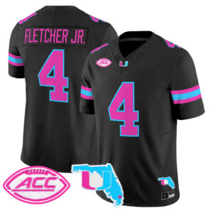 Mark Fletcher Jr. Jersey #4 Miami Hurricanes Vice City All Stitched