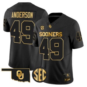 Ben Anderson Jersey #49 Oklahoma Sooners 2026 Gold All Stitched