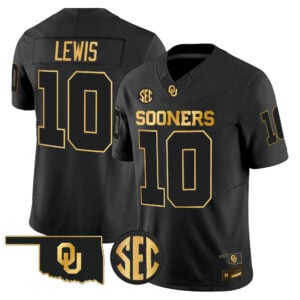 Kip Lewis Jersey #10 Oklahoma Sooners 2026 Gold All Stitched