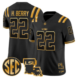 Harlem Berry Jersey #22 LSU Tigers 2026 Louisiana Patch Gold All Stitched