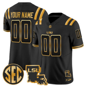 LSU Tigers 2026 Louisiana Patch Gold Vapor Limited Custom Jersey - All Stitched