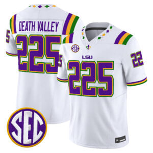 Death Valley Jersey #225 LSU Tigers 2026 Mardi Gras Edition All Stitched