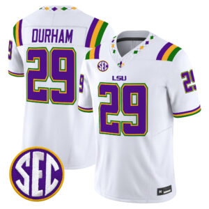 Caden Durham Jersey #29 LSU Tigers 2026 Mardi Gras Edition All Stitched