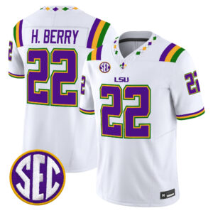 Harlem Berry Jersey #22 LSU Tigers 2026 Mardi Gras Edition All Stitched