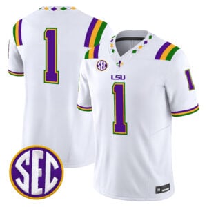 Team Jersey #1 LSU Tigers 2026 Mardi Gras Edition All Stitched