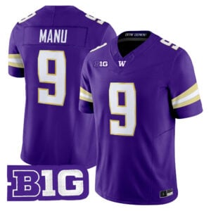 Jacob Manu Jersey #9 Washington Huskies 2026 All Stitched