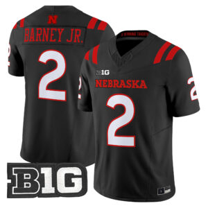 Jacory Barney Jr. Jersey #2 Nebraska Cornhuskers 2026 Alternate All-black All Stitched