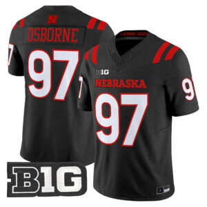 Tom Osborne Jersey #97 Nebraska Cornhuskers 2026 Alternate All-black All Stitched
