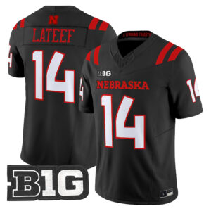 TJ Lateef Jersey #14 Nebraska Cornhuskers 2026 Alternate All-black All Stitched