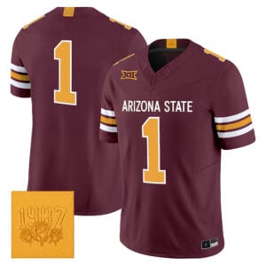Team Jersey #1 Arizona State Sun Devils Roses & Devils All Stitched