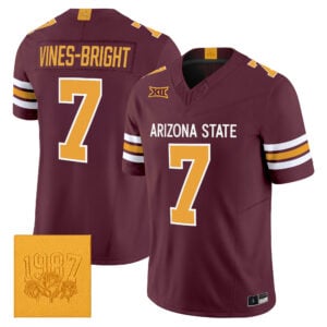 Raiden Vines-Bright Jersey #7 Arizona State Sun Devils Roses & Devils All Stitched