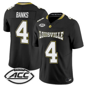 TJ Banks Jersey #4 Louisville Cardinals For The Ville All Stitched