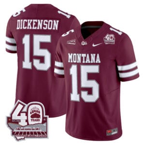 Dave Dickenson Jersey #15 Montana Grizzlies 2026 40th Anniversary Patch All Stitched