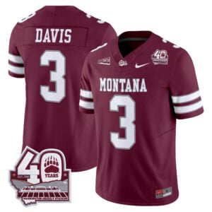 Brooks Davis Jersey #3 Montana Grizzlies 2026 40th Anniversary Patch All Stitched