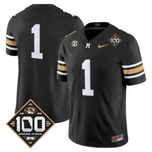 Team Jersey #1 Missouri Tigers 100th Anniversary Edition All Stitched