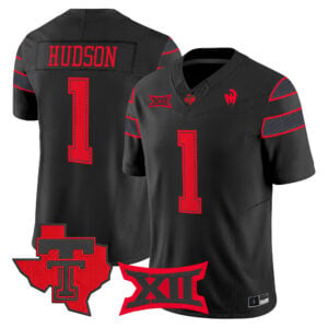 Micah Hudson Jersey #1 Texas Tech Red Raiders 2026 All Stitched