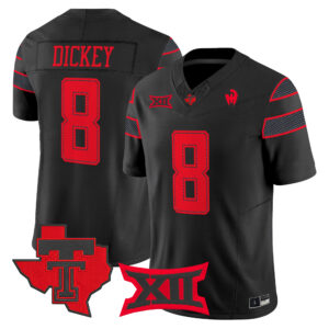 Cameron Dickey Jersey #8 Texas Tech Red Raiders 2026 All Stitched