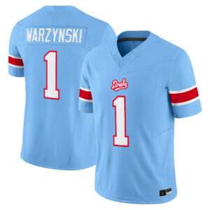 Riley Warzynski Jersey #1 Drake Bulldogs Throwback All Stitched