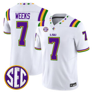 Whit Weeks Jersey #7 LSU Tigers 2026 Mardi Gras Edition All Stitched