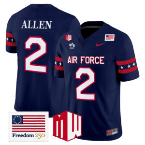 Owen Allen Jersey #2 Air Force Falcons Freedom 250 All Stitched