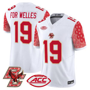 Welles Crowther Jersey #19 Boston College Eagles Red Bandanna All Stitched