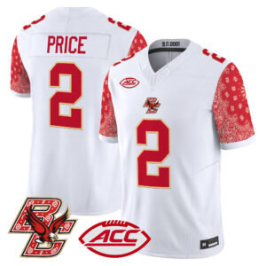 KP Price Jersey #2 Boston College Eagles Red Bandanna All Stitched
