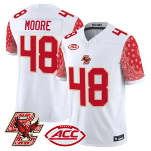 Zeke Moore Jersey #48 Boston College Eagles Red Bandanna All Stitched