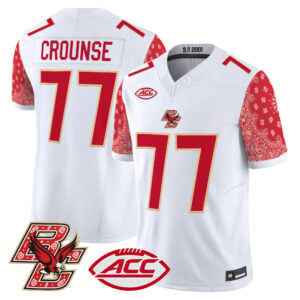 Michael Crounse Jersey #77 Boston College Eagles Red Bandanna All Stitched
