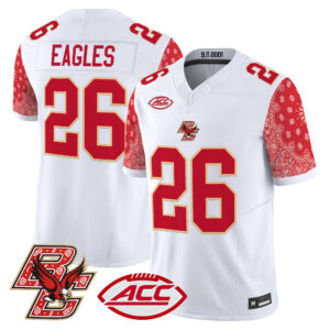 Eagles Jersey #26 Boston College Eagles Red Bandanna All Stitched