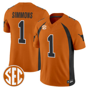 Colin Simmons Jersey #1 Texas Longhorns 1990 Throwback All Stitched