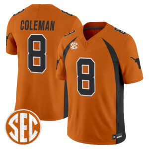 Cam Coleman Jersey #8 Texas Longhorns 1990 Throwback All Stitched