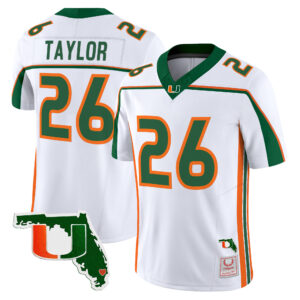 Sean Taylor Jersey #26 Miami Hurricanes Throwback Florida Patch All Stitched