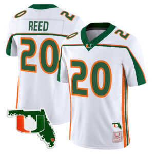 Ed Reed Jersey #20 Miami Hurricanes Throwback Florida Patch All Stitched