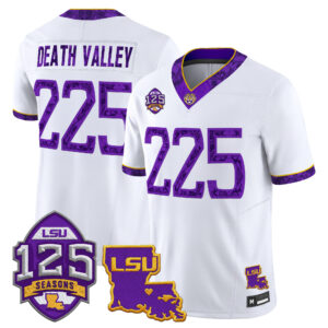 Death Valley Jersey #225 LSU Tigers Silent Season of 1918 Louisiana Patch All Stitched