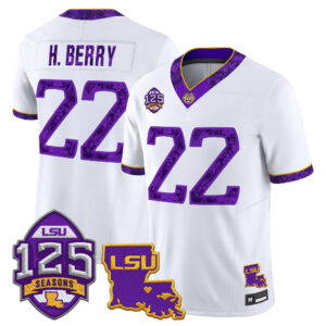 Harlem Berry Jersey #22 LSU Tigers Silent Season of 1918 Louisiana Patch All Stitched