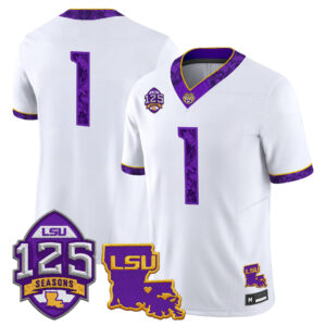 Team Jersey #1 LSU Tigers Silent Season of 1918 Louisiana Patch All Stitched
