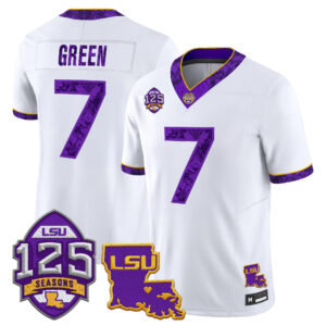 Trey'Dez Green Jersey #7 LSU Tigers Silent Season of 1918 Louisiana Patch All Stitched